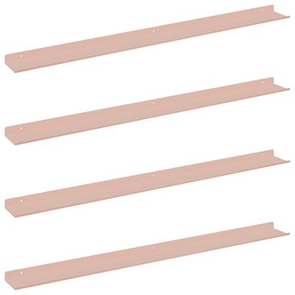 Mensola sospesa 4 pcs Rosa 100 x 9 x 2,5 cm Acciaio