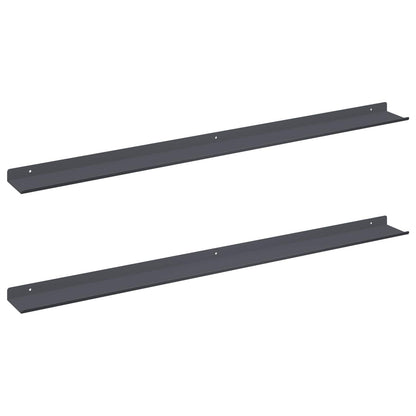 Mensola sospesa 2 pcs Antracite 100 x 9 x 2,5 cm Acciaio