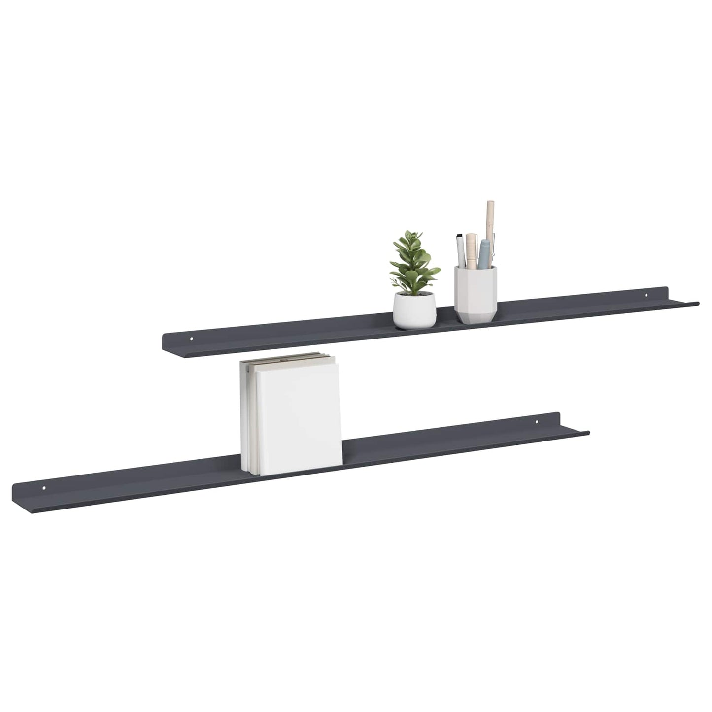 Mensola sospesa 2 pcs Antracite 100 x 9 x 2,5 cm Acciaio