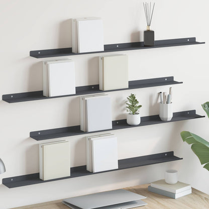 Mensola sospesa 4 pcs Antracite 100 x 9 x 2,5 cm Acciaio