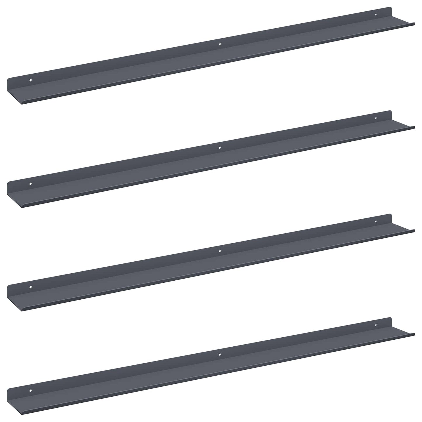 Mensola sospesa 4 pcs Antracite 100 x 9 x 2,5 cm Acciaio