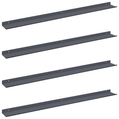 Mensola sospesa 4 pcs Antracite 100 x 9 x 2,5 cm Acciaio