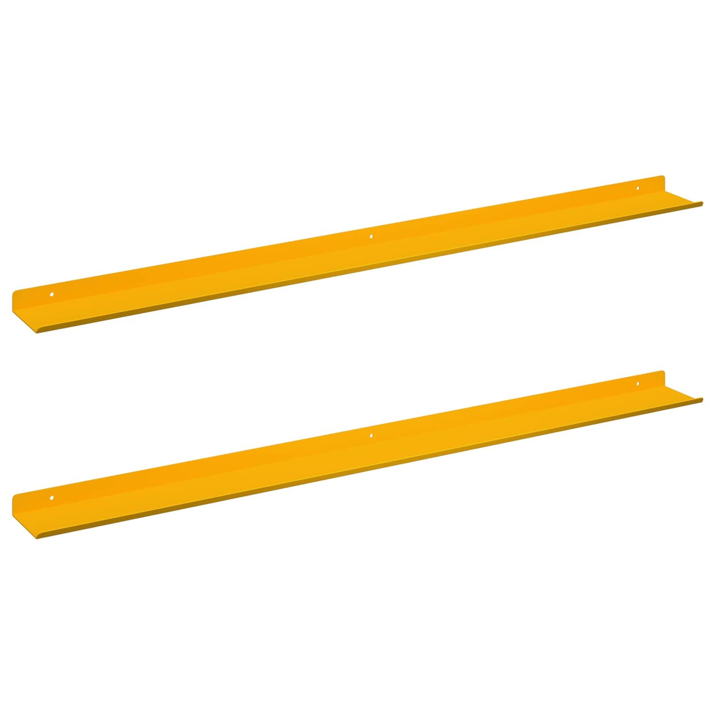 Mensola sospesa 2 pcs Giallo senape 100 x 9 x 2,5 cm Acciaio