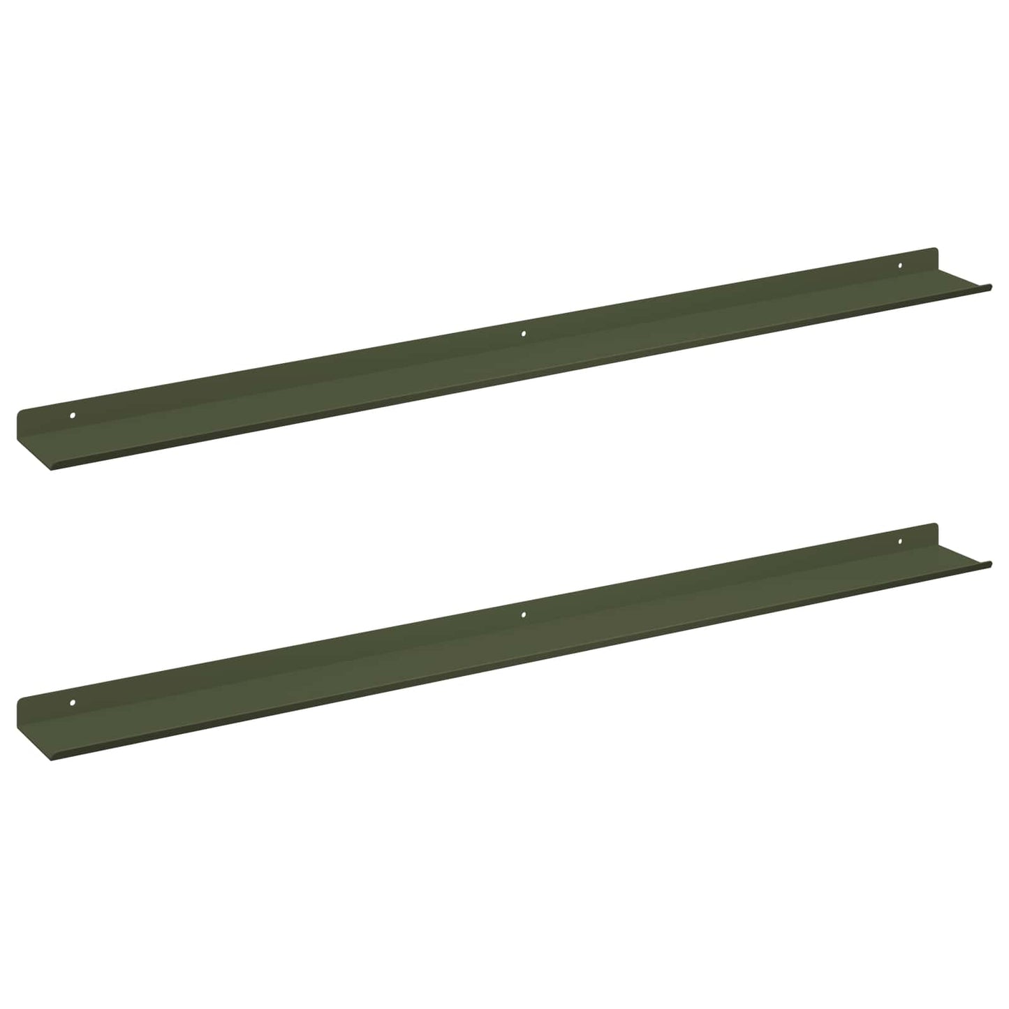 Mensola sospesa 2 pcs Verde oliva 100 x 9 x 2,5 cm Acciaio