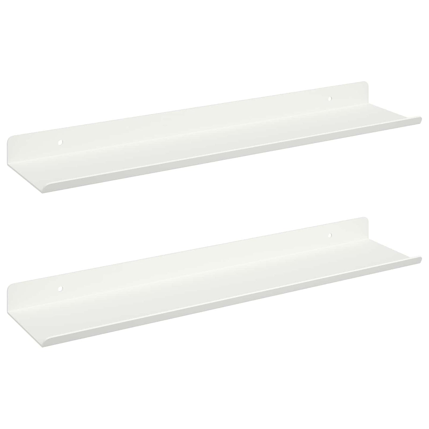 Mensola sospesa 2 pcs Bianco 100 x 9 x 2,5 cm Acciaio