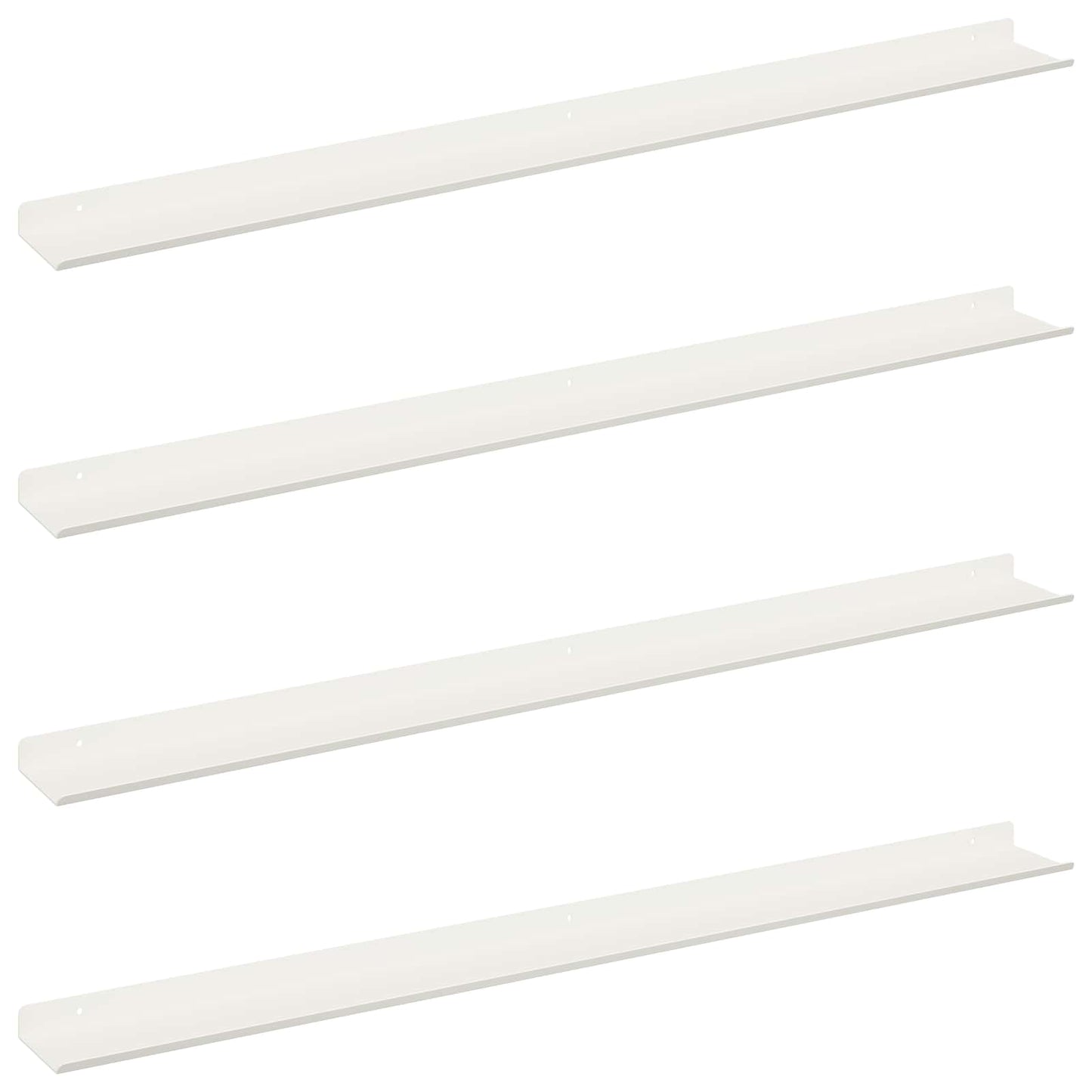 Mensola sospesa 4 pcs Bianco 100 x 9 x 2,5 cm Acciaio