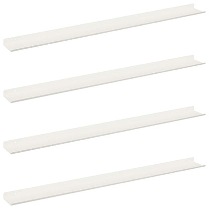 Mensola sospesa 4 pcs Bianco 100 x 9 x 2,5 cm Acciaio