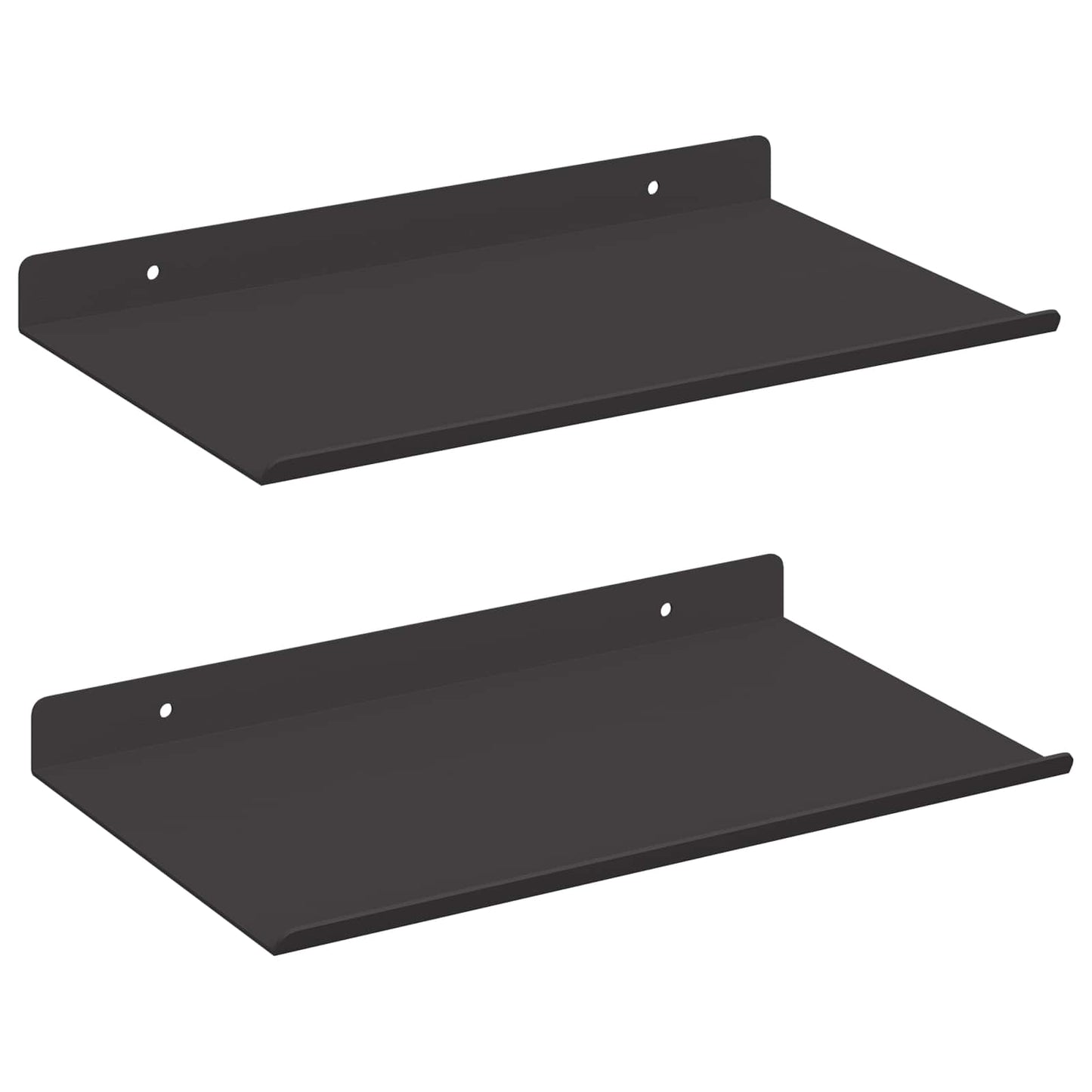Mensola sospesa 2 pcs Nero 30 x 17,5 x 2,5 cm Acciaio