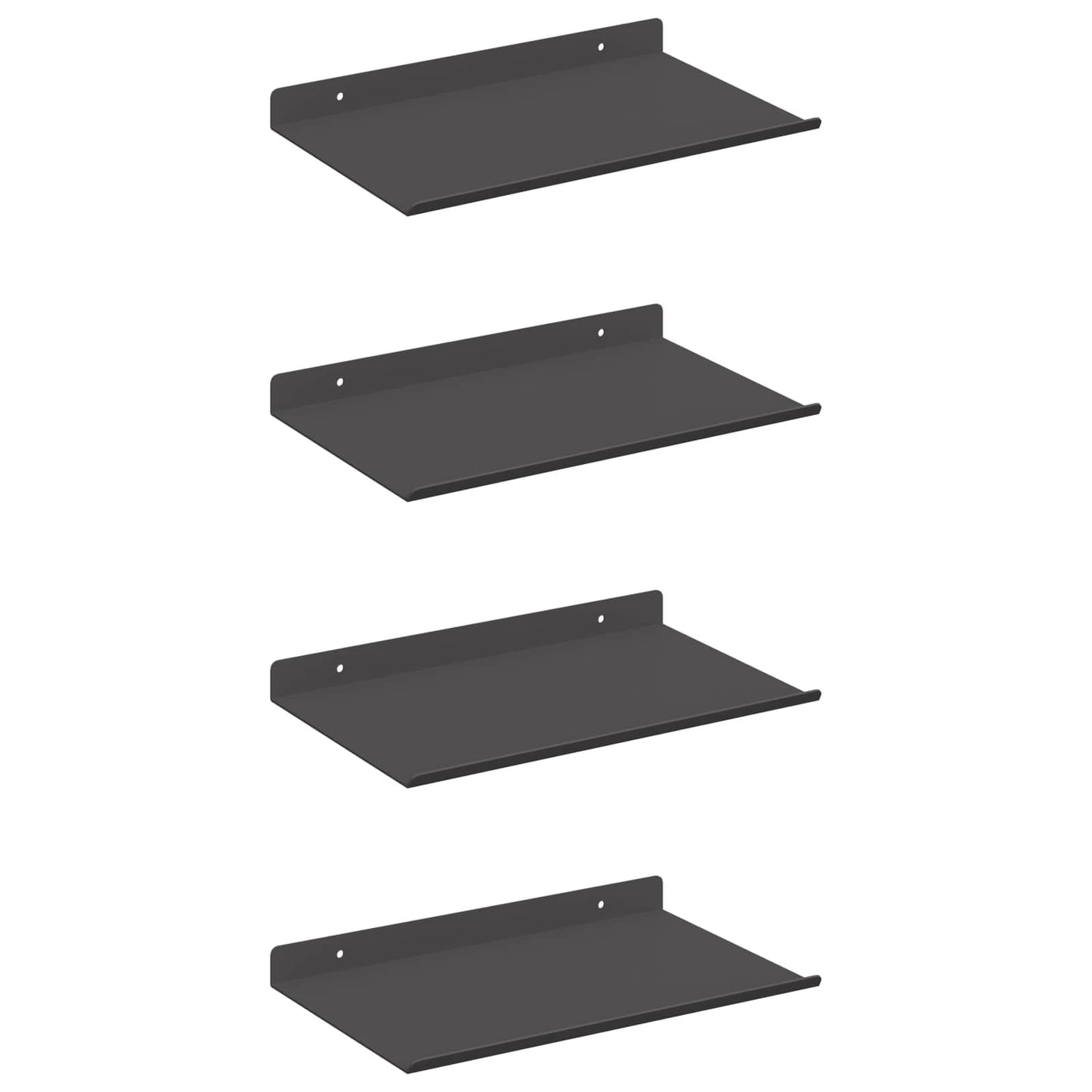 Mensola sospesa 4 pcs Nero 30 x 18 x 2,5 cm Acciaio