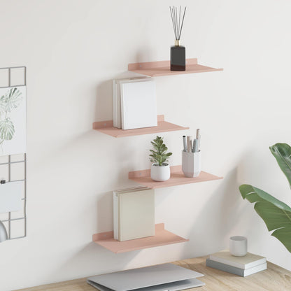 Mensola sospesa 4 pcs Rosa 30 x 18 x 2,5 cm Acciaio