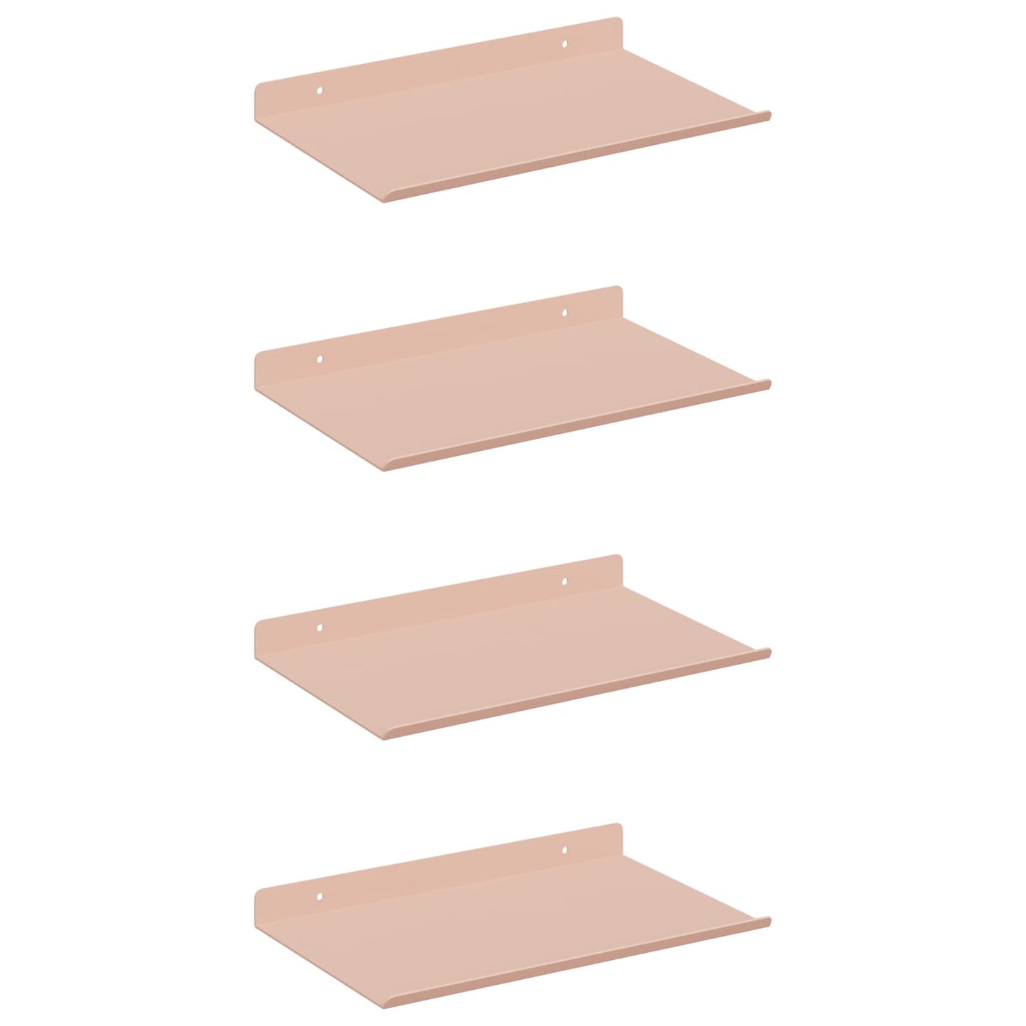 Mensola sospesa 4 pcs Rosa 30 x 18 x 2,5 cm Acciaio