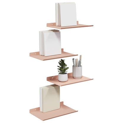 Mensola sospesa 4 pcs Rosa 30 x 18 x 2,5 cm Acciaio