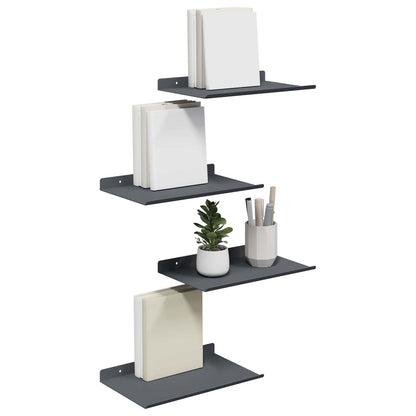 Mensola sospesa 4 pcs Antracite 30 x 18 x 2,5 cm Acciaio