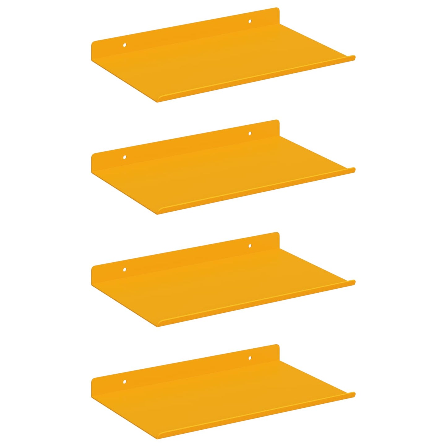 Mensola sospesa 4 pcs Giallo senape 30 x 18 x 2,5 cm Acciaio