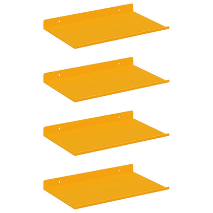 Mensola sospesa 4 pcs Giallo senape 30 x 18 x 2,5 cm Acciaio