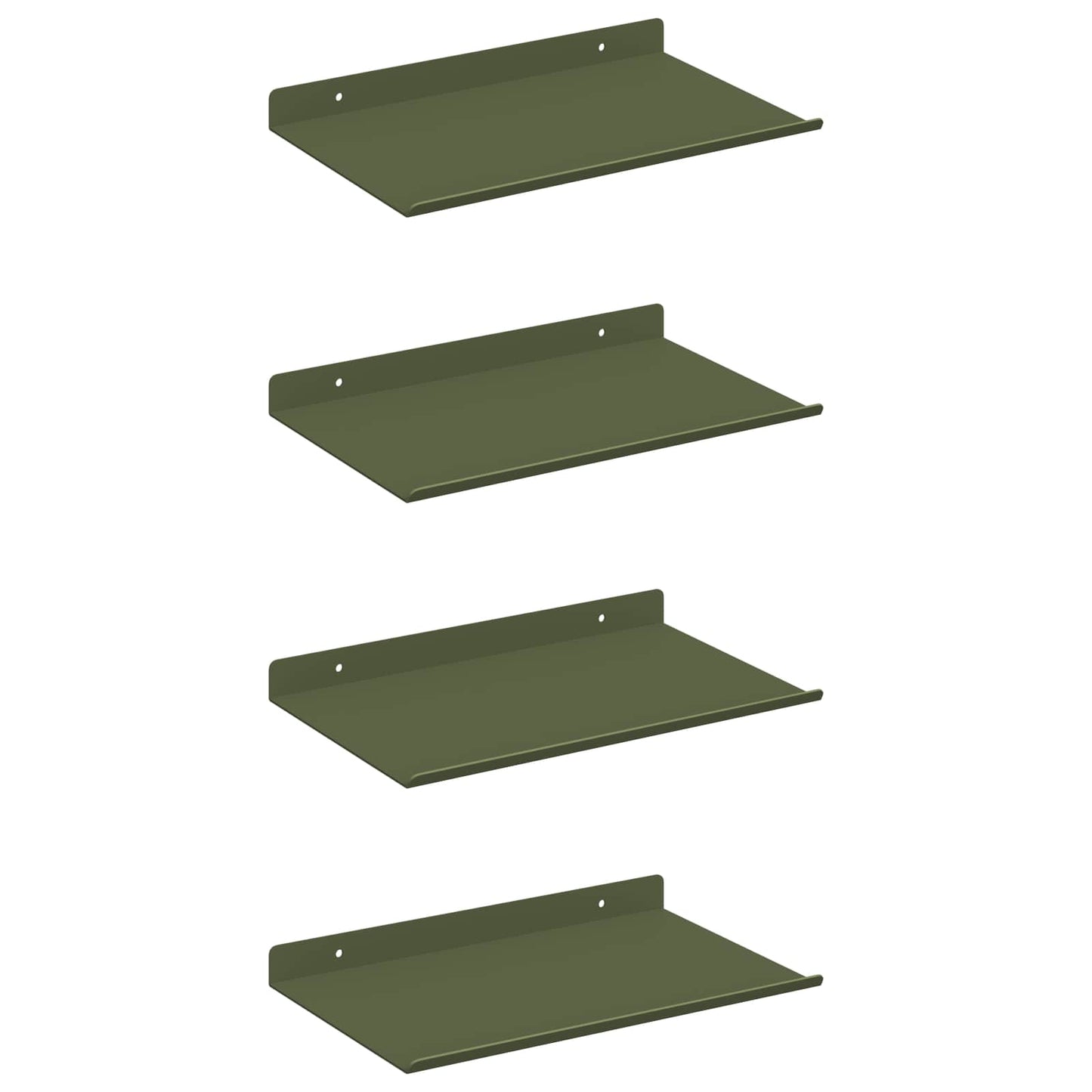Mensola sospesa 4 pcs Verde oliva 30 x 18 x 2,5 cm Acciaio