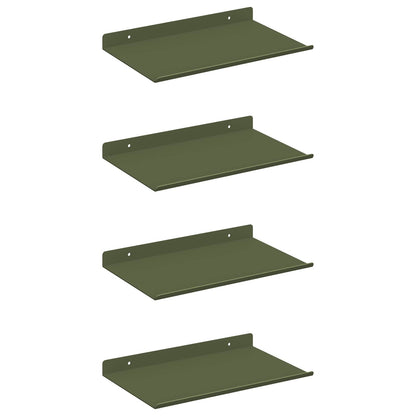 Mensola sospesa 4 pcs Verde oliva 30 x 18 x 2,5 cm Acciaio