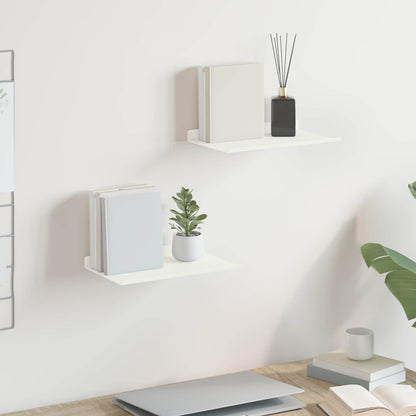 Mensola sospesa 2 pcs Bianco 30 x 18 x 2,5 cm Acciaio