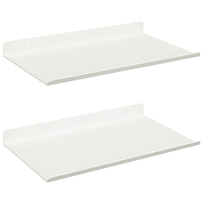 Mensola sospesa 2 pcs Bianco 30 x 18 x 2,5 cm Acciaio