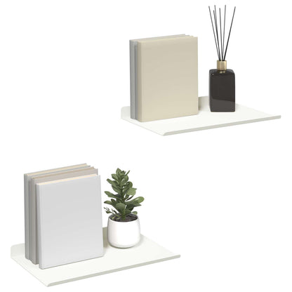 Mensola sospesa 2 pcs Bianco 30 x 18 x 2,5 cm Acciaio