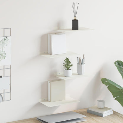 Mensola sospesa 4 pcs Bianco 30 x 18 x 2,5 cm Acciaio