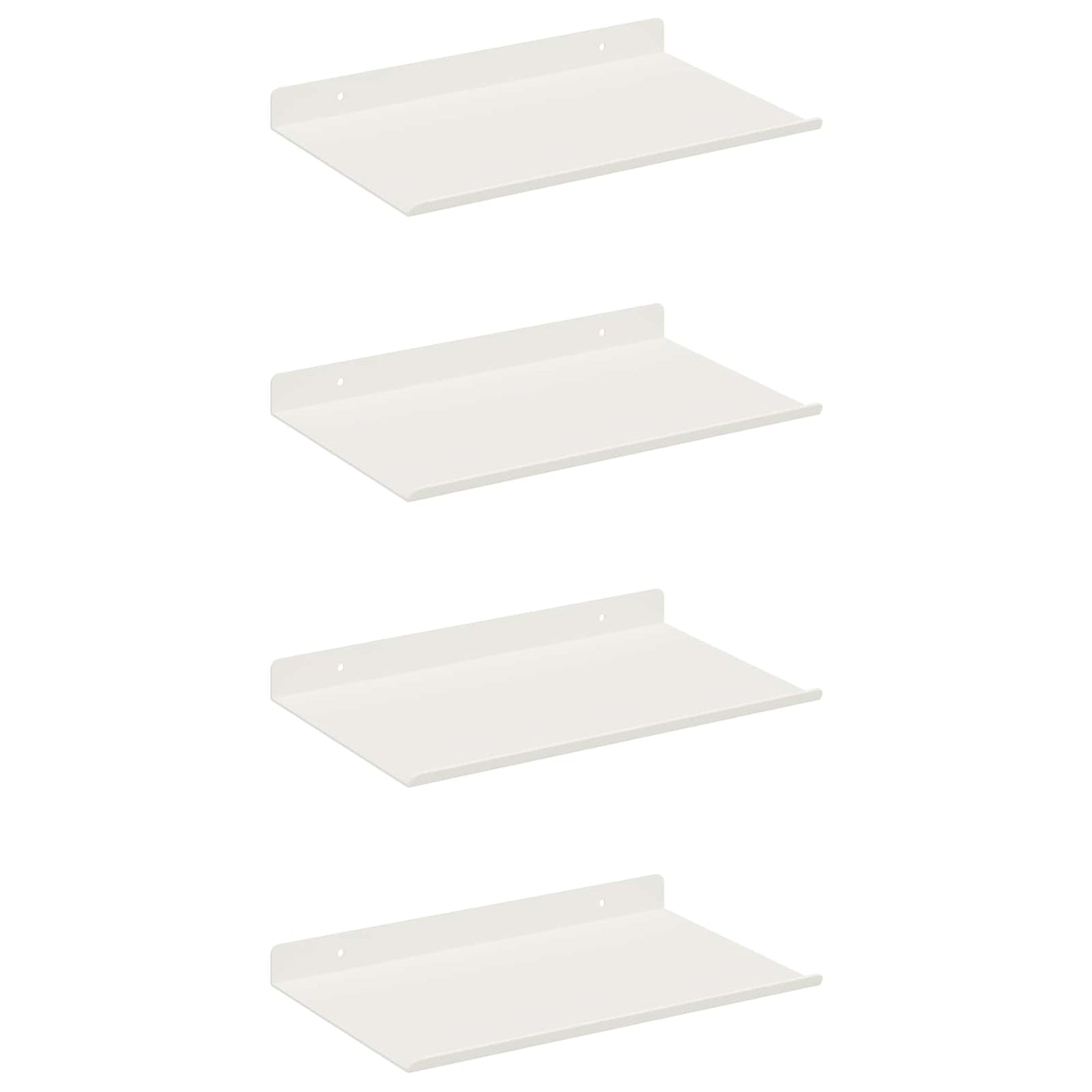 Mensola sospesa 4 pcs Bianco 30 x 18 x 2,5 cm Acciaio