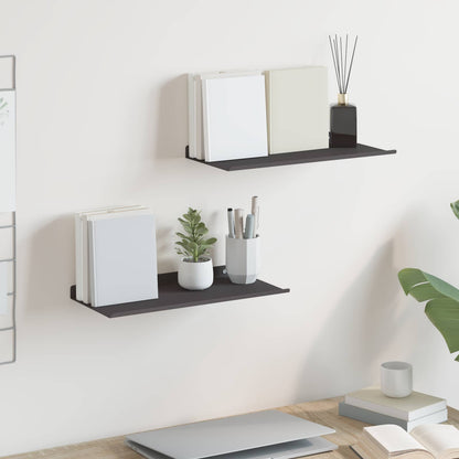 Mensola sospesa 2 pcs Nero 40 x 17,5 x 2,5 cm Acciaio
