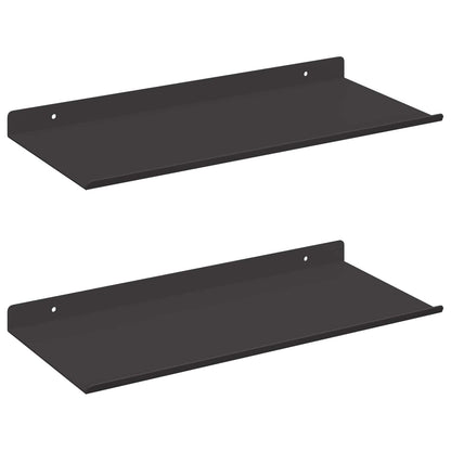 Mensola sospesa 2 pcs Nero 40 x 17,5 x 2,5 cm Acciaio