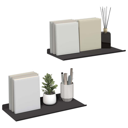 Mensola sospesa 2 pcs Nero 40 x 17,5 x 2,5 cm Acciaio
