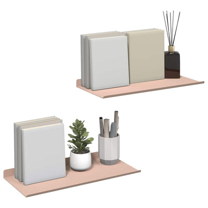 Mensola sospesa 2 pcs Rosa 40 x 18 x 2,5 cm Acciaio