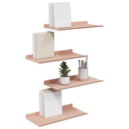 Mensola sospesa 4 pcs Rosa 40 x 18 x 2,5 cm Acciaio