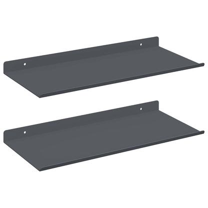 Mensola sospesa 2 pcs Antracite 40 x 18 x 2,5 cm Acciaio