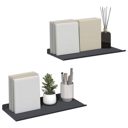 Mensola sospesa 2 pcs Antracite 40 x 18 x 2,5 cm Acciaio