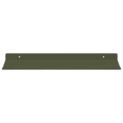 Mensola sospesa 2 pcs Verde oliva 40 x 18 x 2,5 cm Acciaio