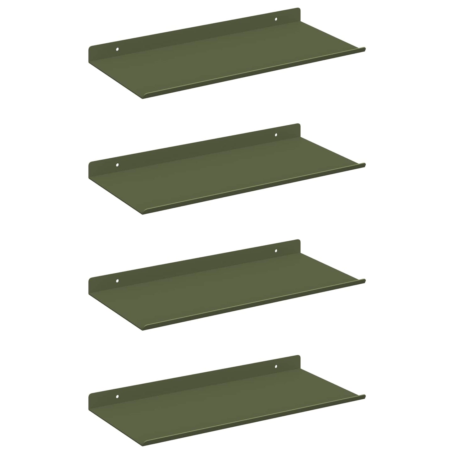 Mensola sospesa 4 pcs Verde oliva 40 x 18 x 2,5 cm Acciaio