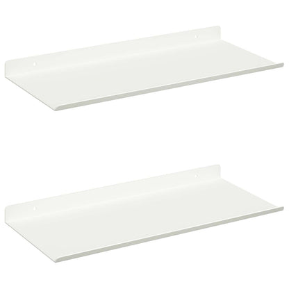 Mensola sospesa 2 pcs Bianco 40 x 18 x 2,5 cm Acciaio