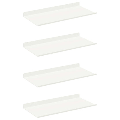 Mensola sospesa 4 pcs Bianco 40 x 18 x 2,5 cm Acciaio