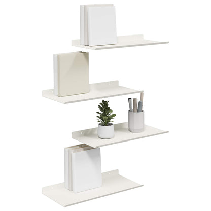 Mensola sospesa 4 pcs Bianco 40 x 18 x 2,5 cm Acciaio