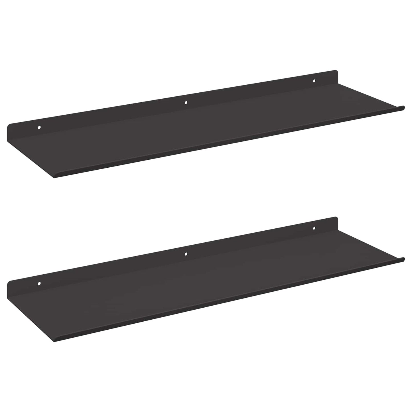 Mensola sospesa 2 pcs Nero 60 x 18 x 2,5 cm Acciaio