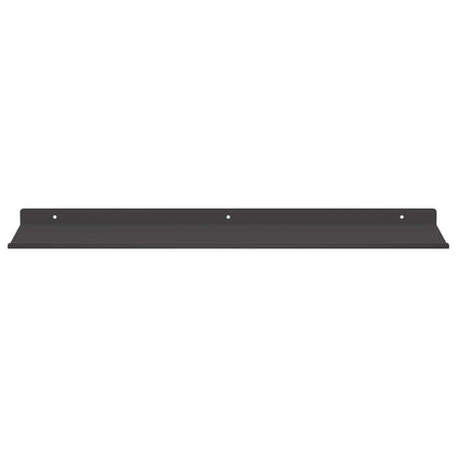 Mensola sospesa 2 pcs Nero 60 x 18 x 2,5 cm Acciaio