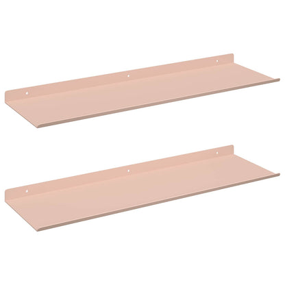 Mensola sospesa 2 pcs Rosa 60 x 18 x 2,5 cm Acciaio