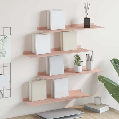 Mensola sospesa 4 pcs Rosa 60 x 18 x 2,5 cm Acciaio