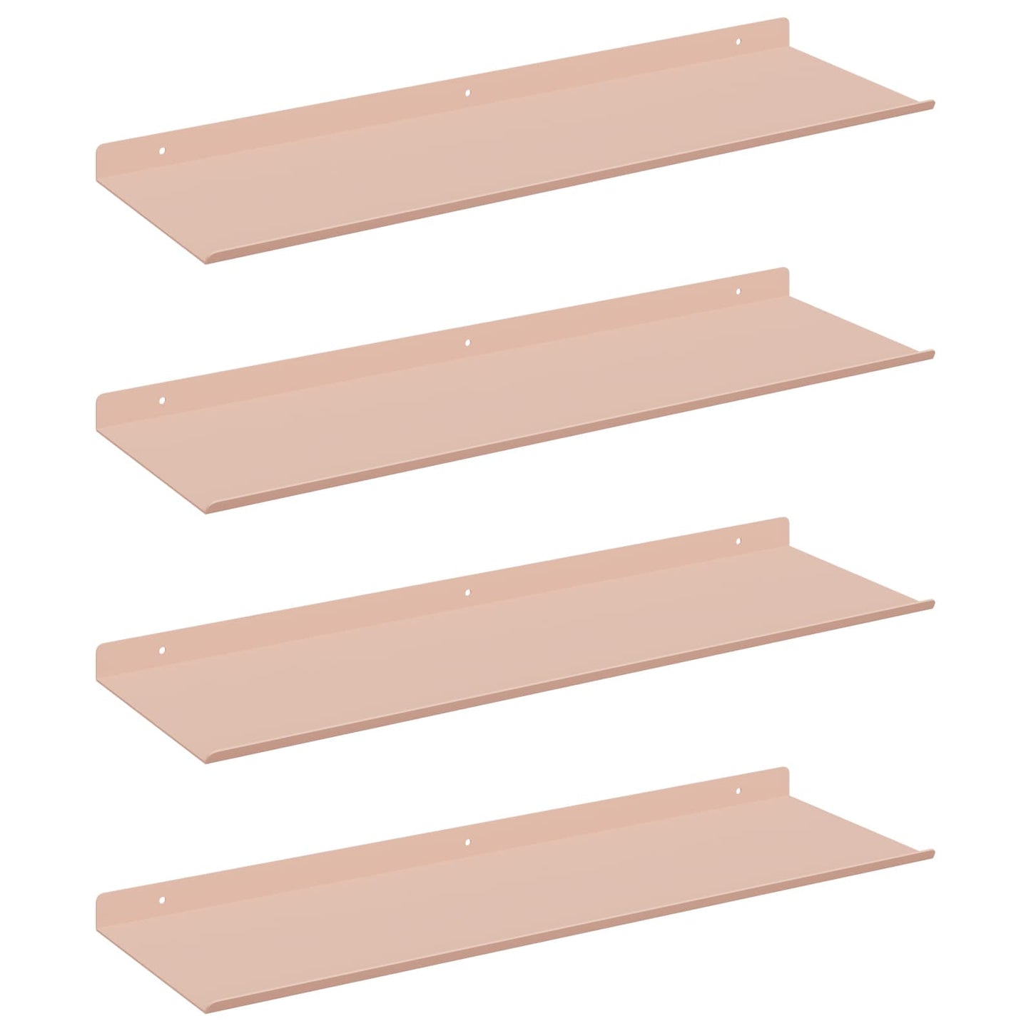 Mensola sospesa 4 pcs Rosa 60 x 18 x 2,5 cm Acciaio