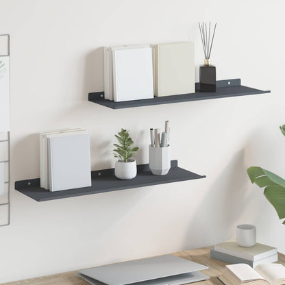 Mensola sospesa 2 pcs Antracite 60 x 18 x 2,5 cm Acciaio