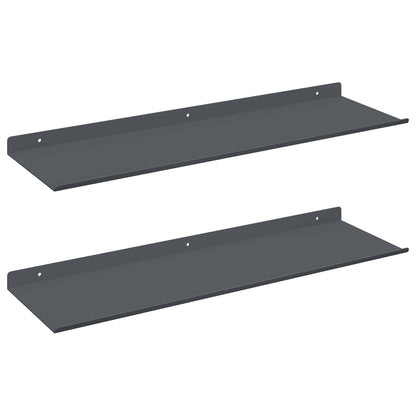 Mensola sospesa 2 pcs Antracite 60 x 18 x 2,5 cm Acciaio