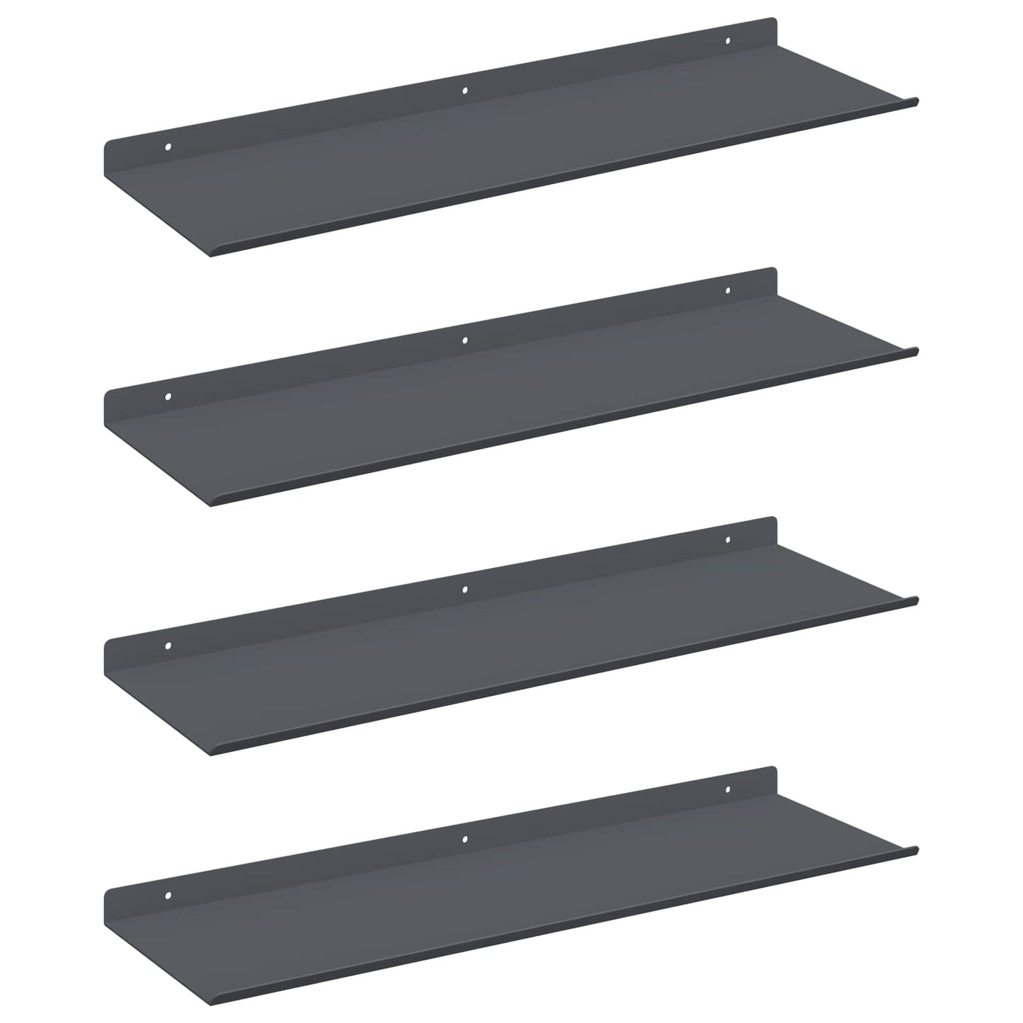 Mensola sospesa 4 pcs Antracite 60 x 18 x 2,5 cm Acciaio