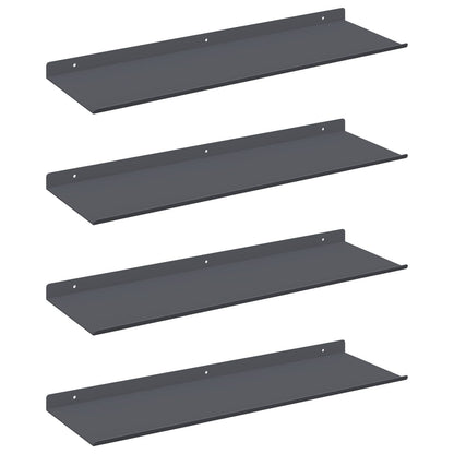 Mensola sospesa 4 pcs Antracite 60 x 18 x 2,5 cm Acciaio