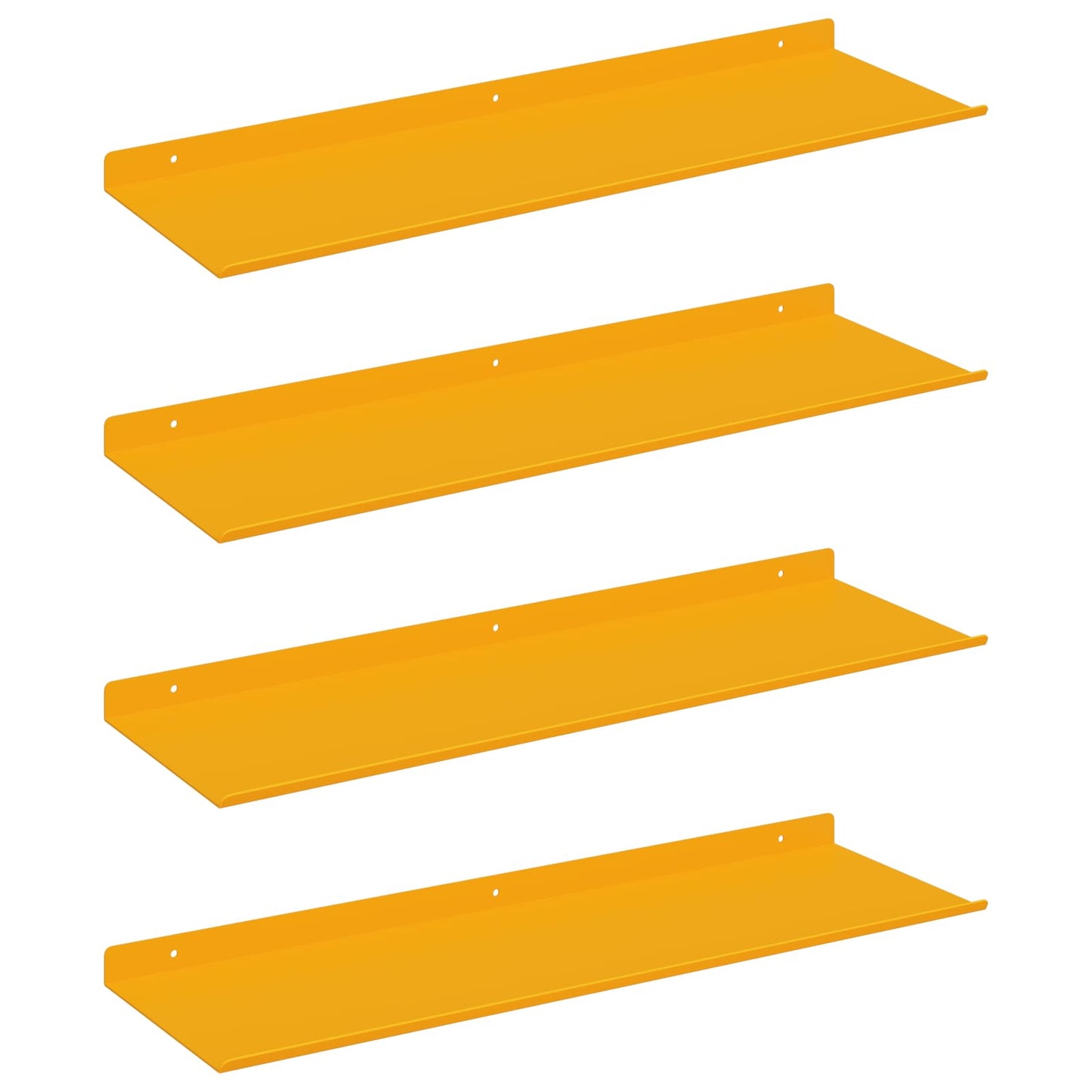 Mensola sospesa 4 pcs Giallo senape 60 x 18 x 2,5 cm Acciaio