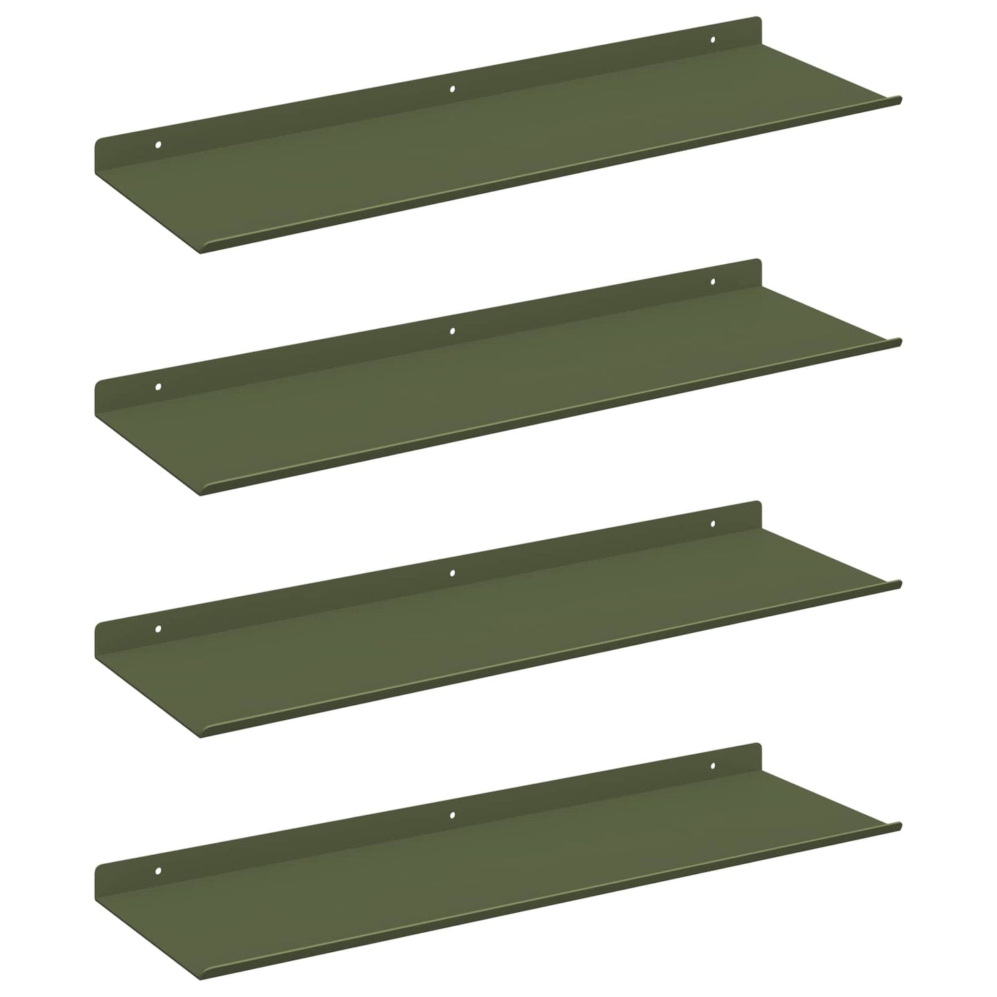 Mensola sospesa 4 pcs Verde oliva 60 x 18 x 2,5 cm Acciaio