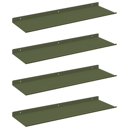 Mensola sospesa 4 pcs Verde oliva 60 x 18 x 2,5 cm Acciaio